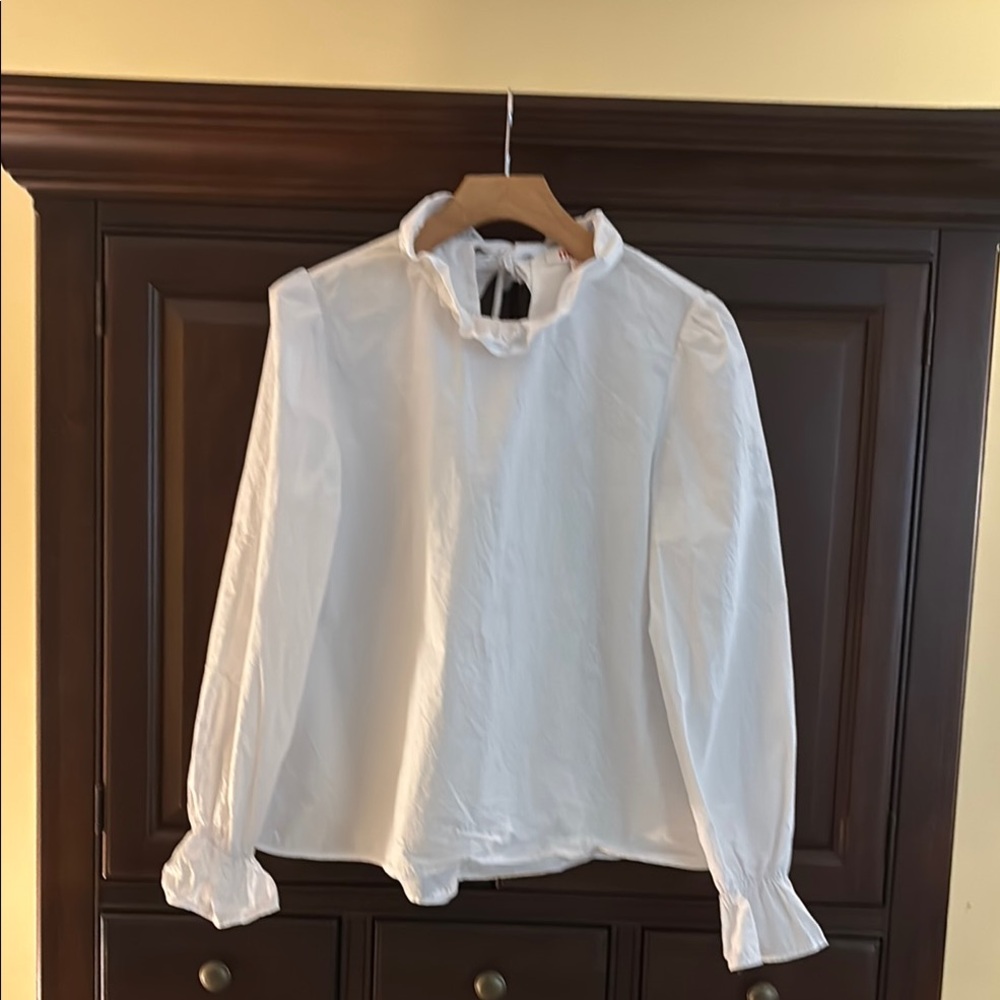 White Ruffled Blouse